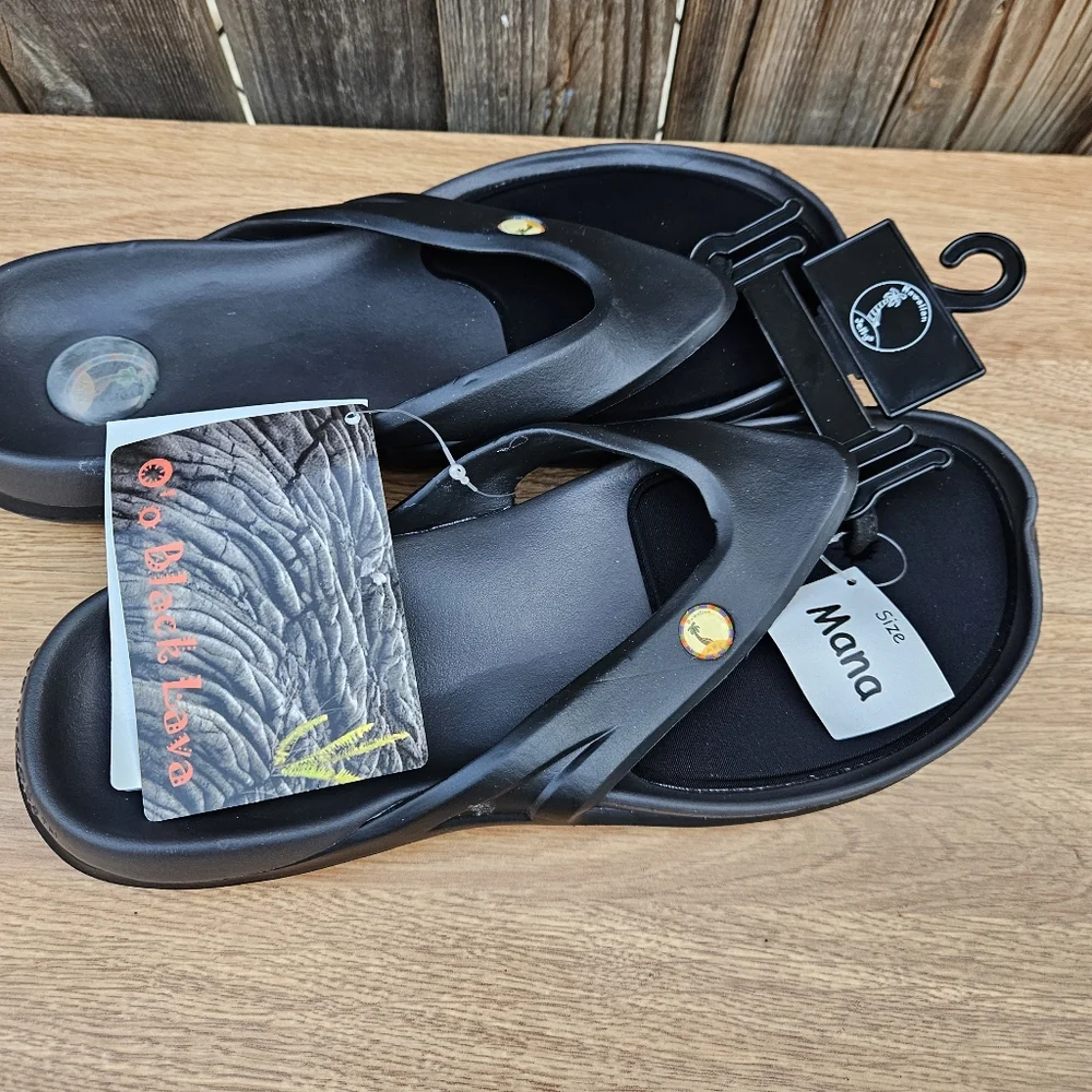 O,o Black Lava Sandals Men Size 11 - Picture 3 of 16